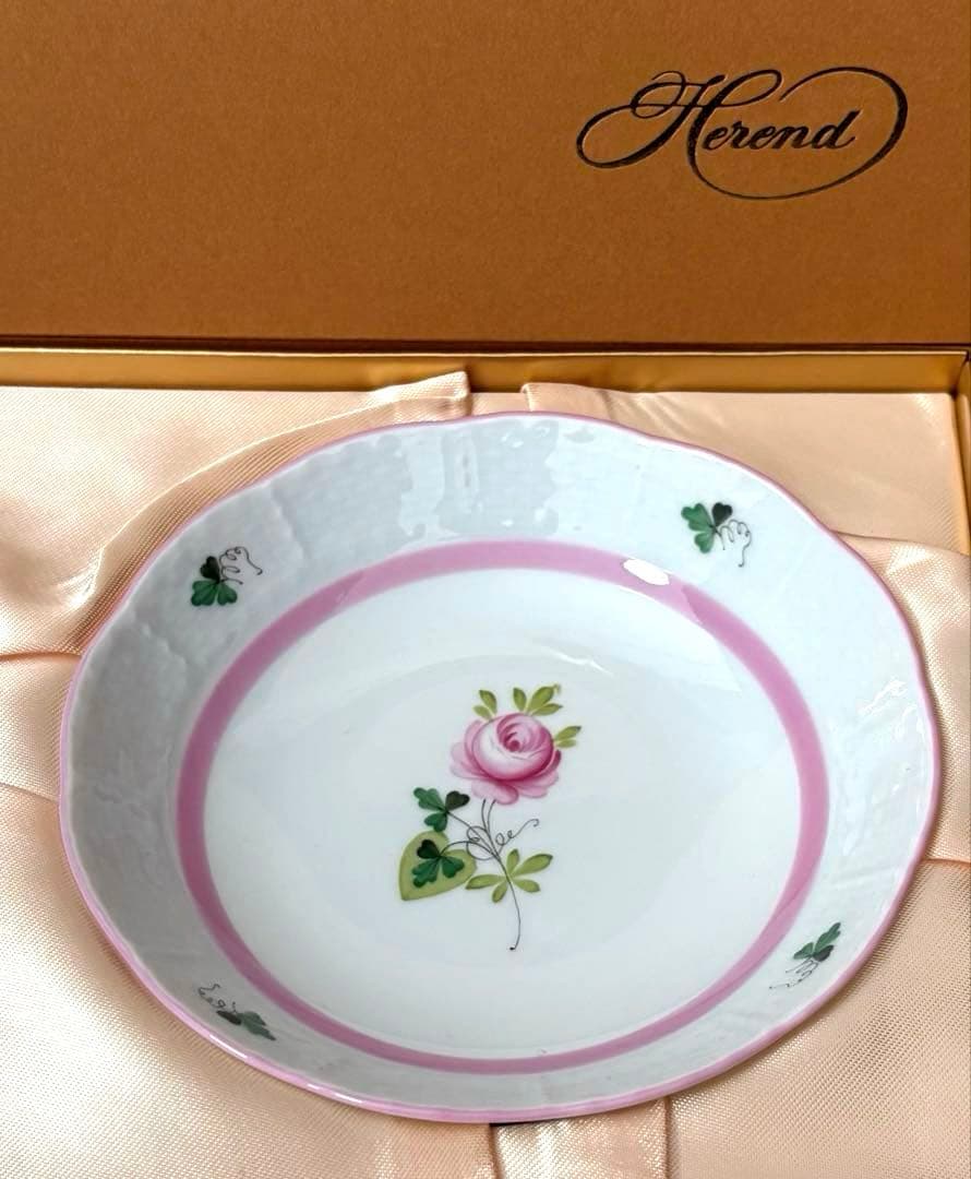 ヘレンド　ウィーンの薔薇 ピンク ボウル 皿 オリジナルボックス付属