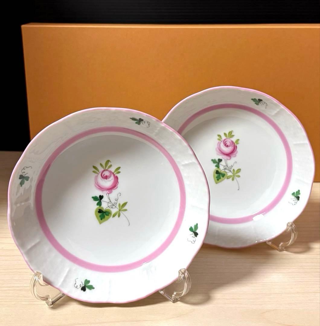 ヘレンド　ウィーンの薔薇 ピンク ボウル 皿 オリジナルボックス付属