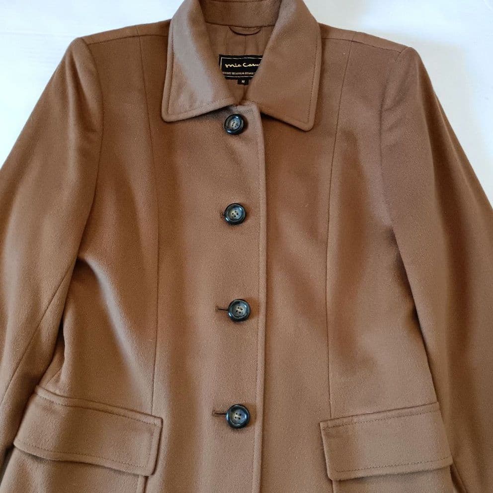 希少！超マキシ丈125cm　カシミア100%　キャメルベージュ　ウロコカシミア