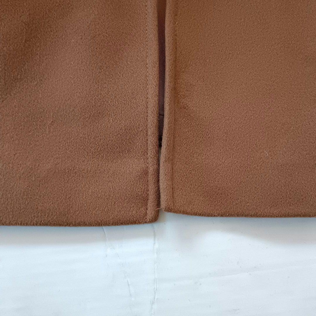 希少！超マキシ丈125cm　カシミア100%　キャメルベージュ　ウロコカシミア