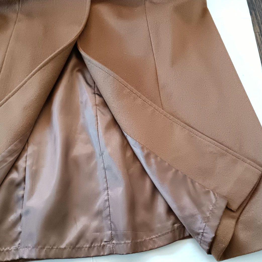 希少！超マキシ丈125cm　カシミア100%　キャメルベージュ　ウロコカシミア