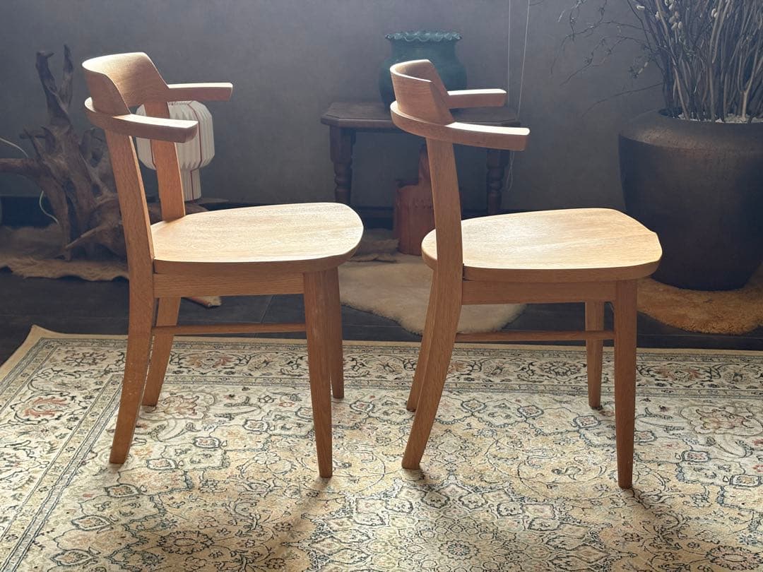 柏木工　ダイニングチェア　4脚セット　北欧　モダン　アームチェア nY