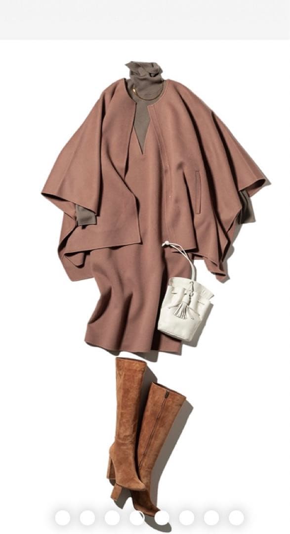 セオリーリュクス☆大人気ポンチョ風コート　ケープ38トープブラウン