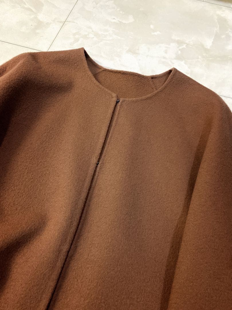 セオリーリュクス☆大人気ポンチョ風コート　ケープ38トープブラウン