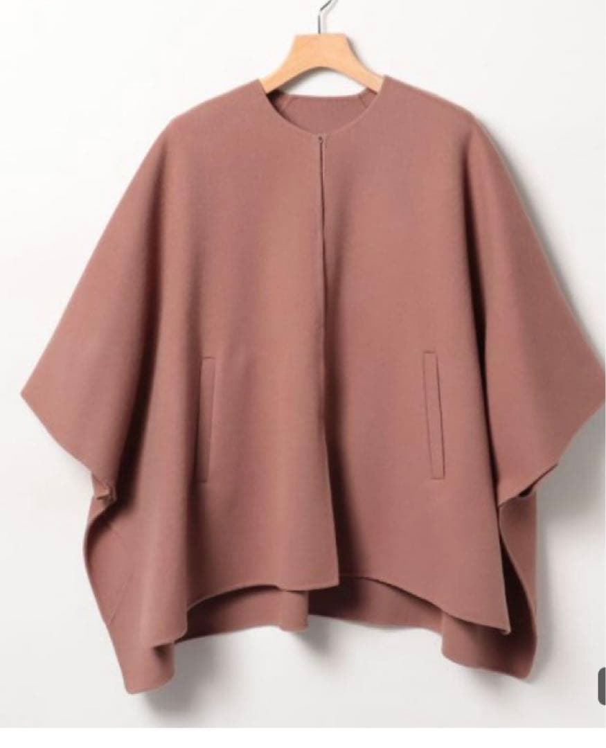 セオリーリュクス☆大人気ポンチョ風コート　ケープ38トープブラウン