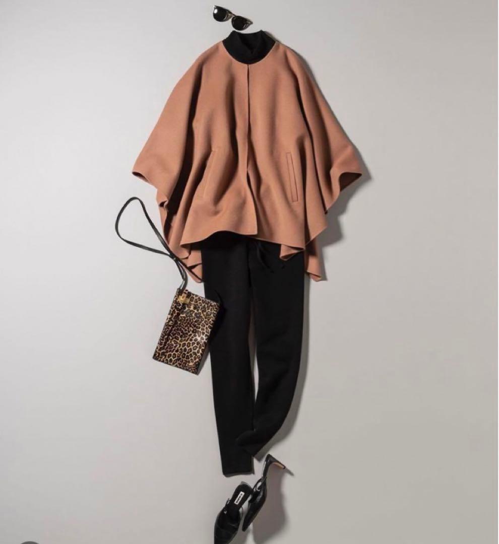 セオリーリュクス☆大人気ポンチョ風コート　ケープ38トープブラウン