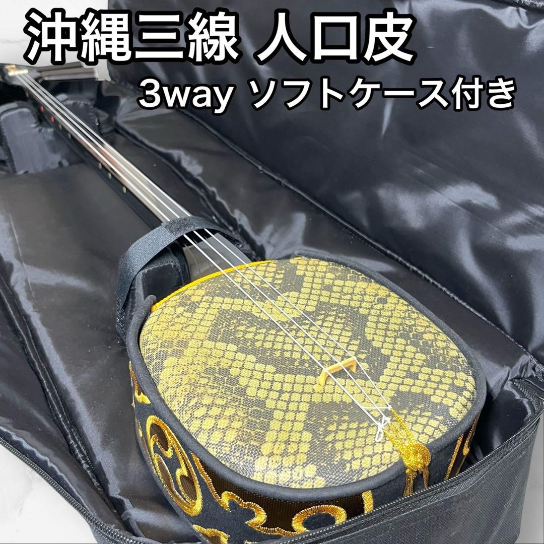 沖縄三線 ソフトケース 人口皮 入門 三線 沖縄 初心者 未使用弦付属