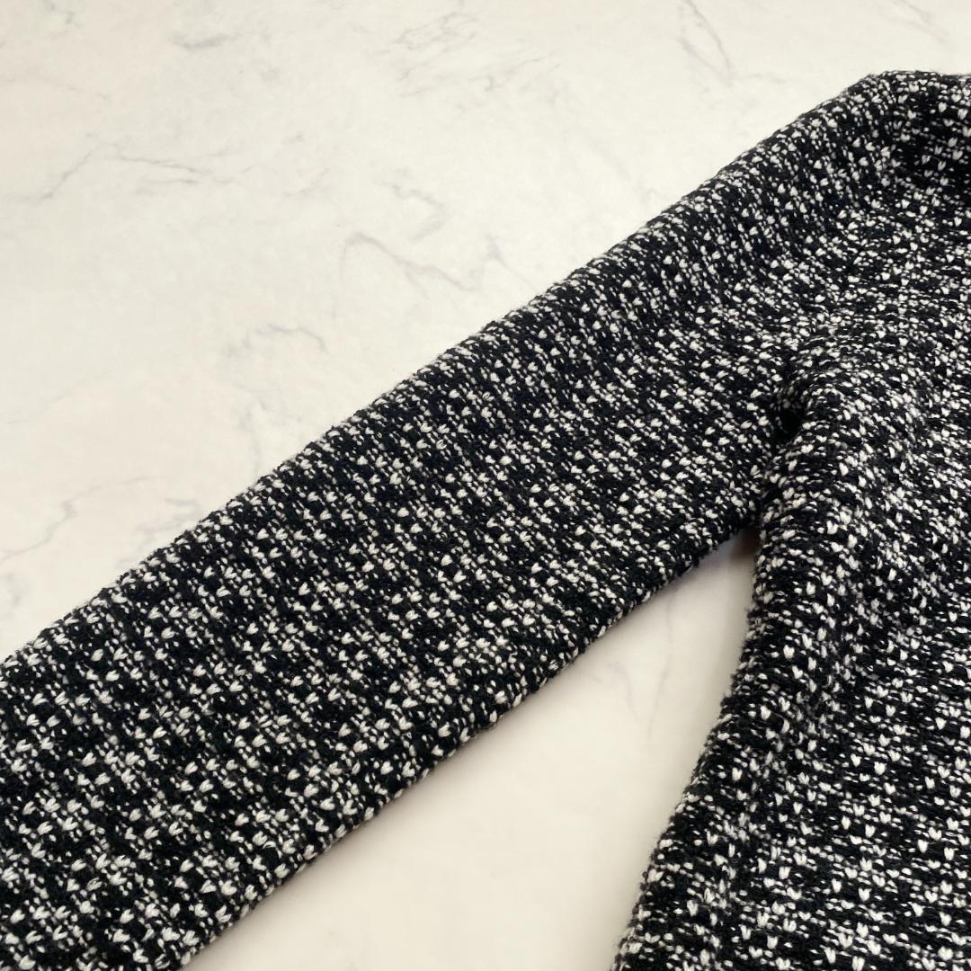 theory luxe 23AW ニットジャケット ツイード 白 黒38