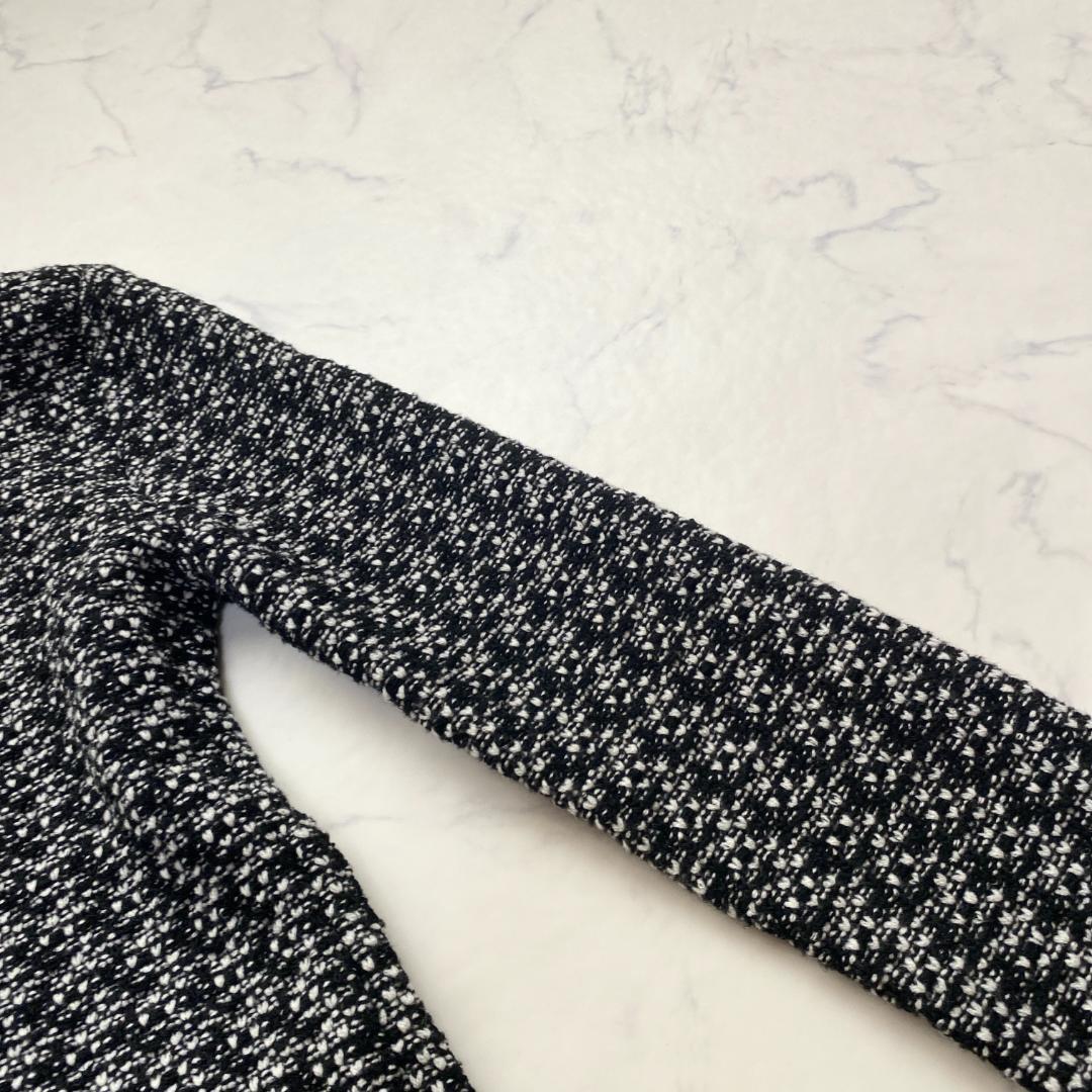 theory luxe 23AW ニットジャケット ツイード 白 黒38