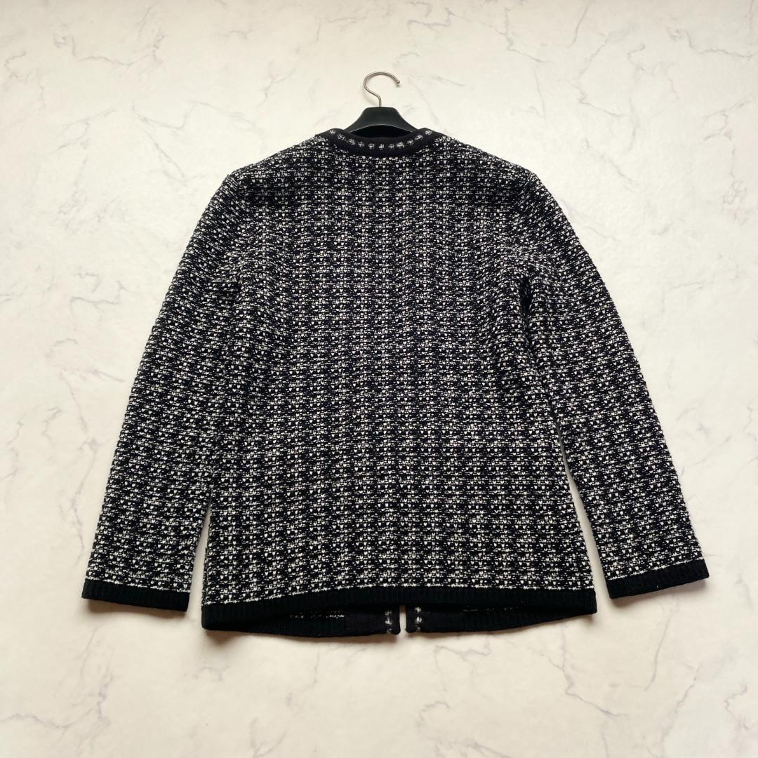 theory luxe 23AW ニットジャケット ツイード 白 黒38