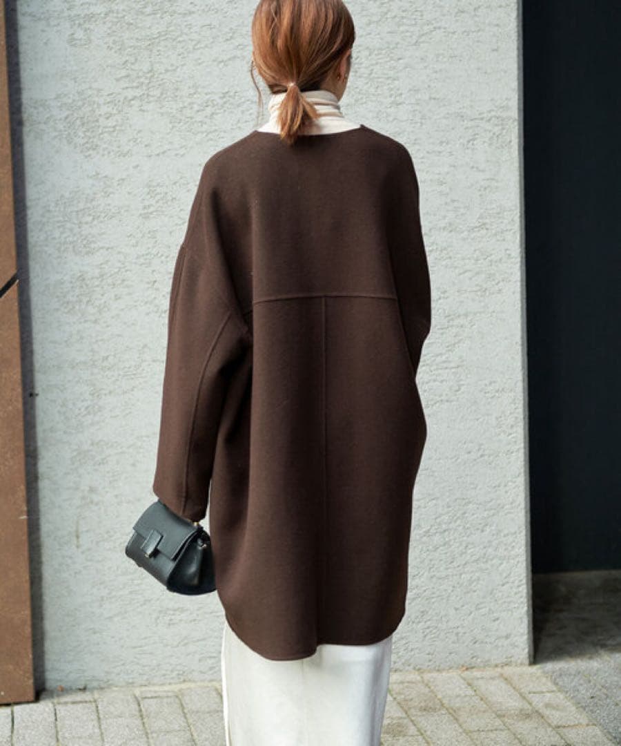 【極美品】IENA MANTECO PURE リバーハーフコート 36 ブラウン