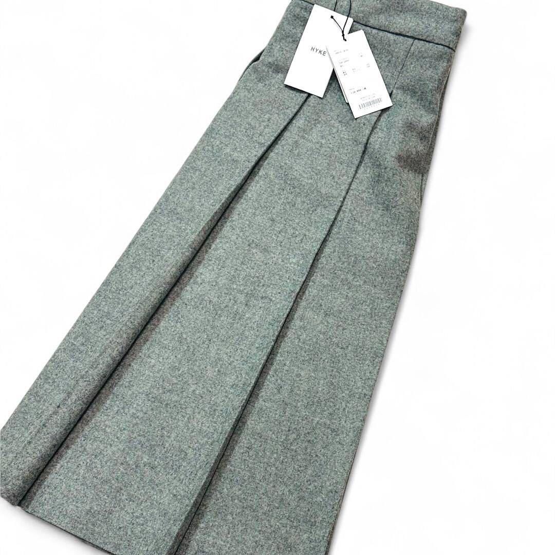 HYKE ハイク プリーツ ウール スカート グレー 1 M 新品未使用品✨