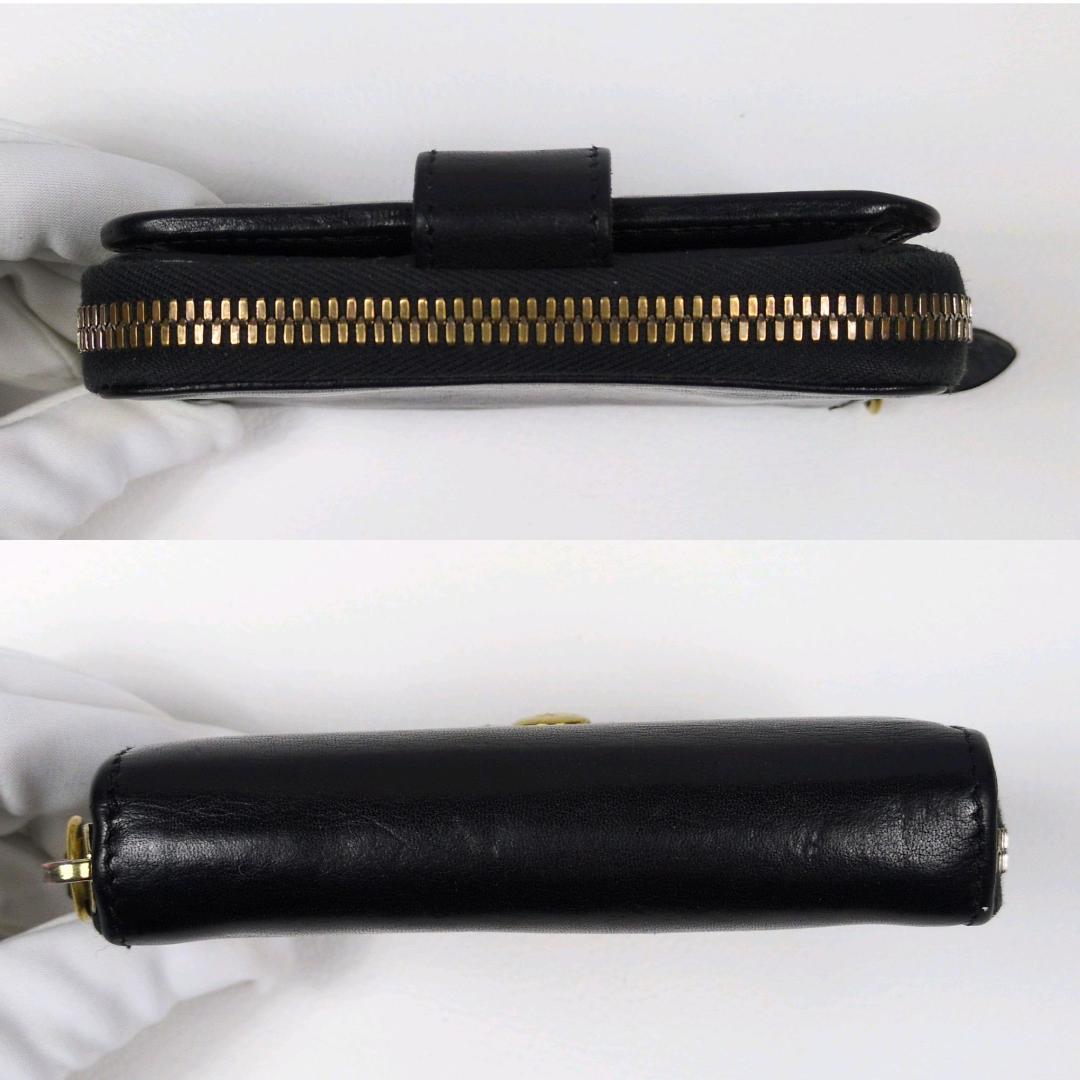 イルビゾンテ ラウンドジップ ファスナー 財布 ブラック シボ ゴールド