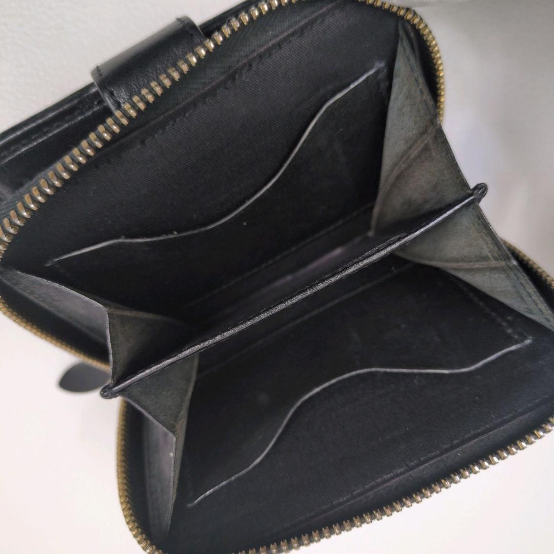 イルビゾンテ ラウンドジップ ファスナー 財布 ブラック シボ ゴールド