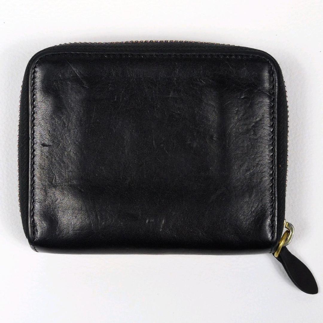 イルビゾンテ ラウンドジップ ファスナー 財布 ブラック シボ ゴールド
