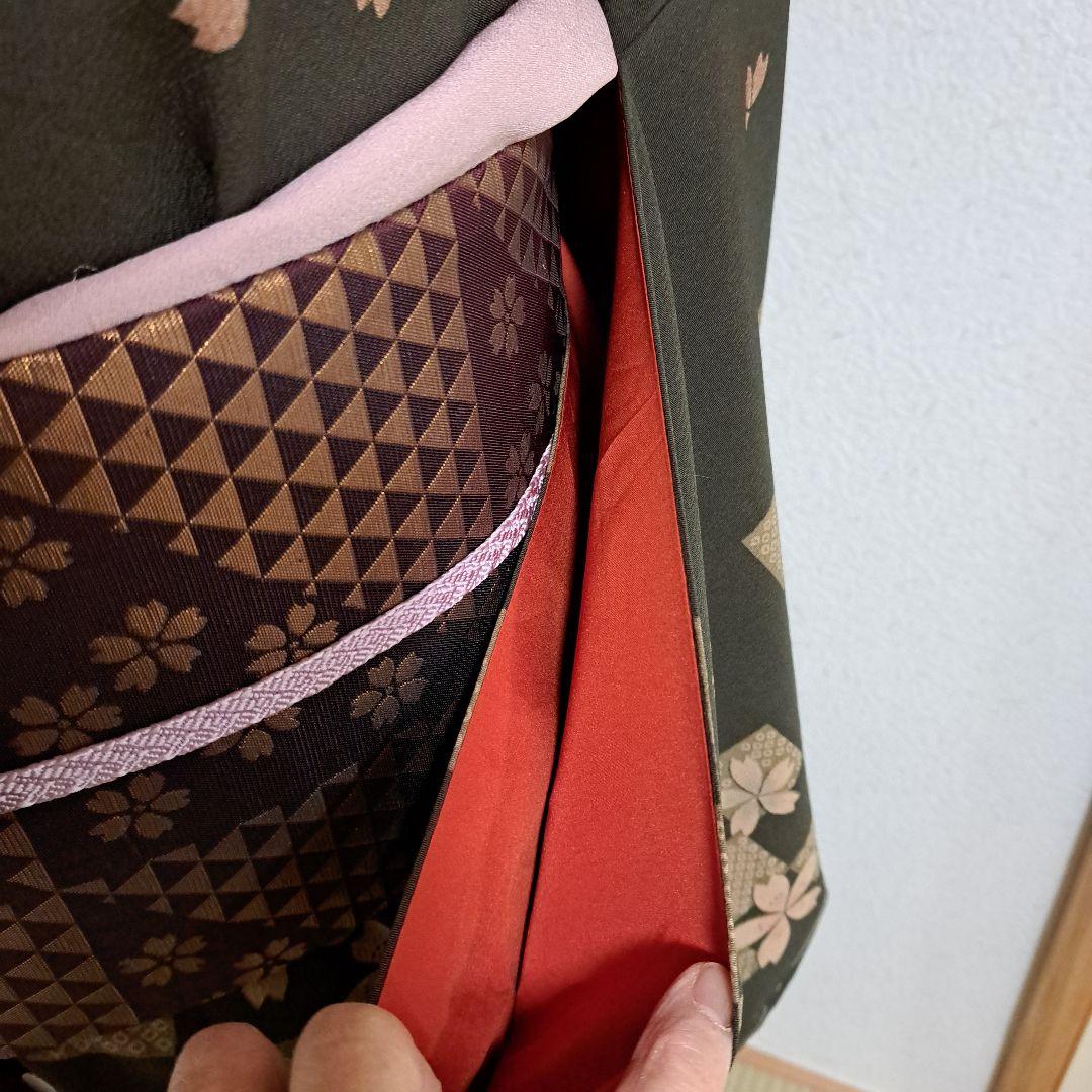 専用　洗える着物　夢工房　L　未使用　定価58000円 +袋帯、帯揚げ、帯締め