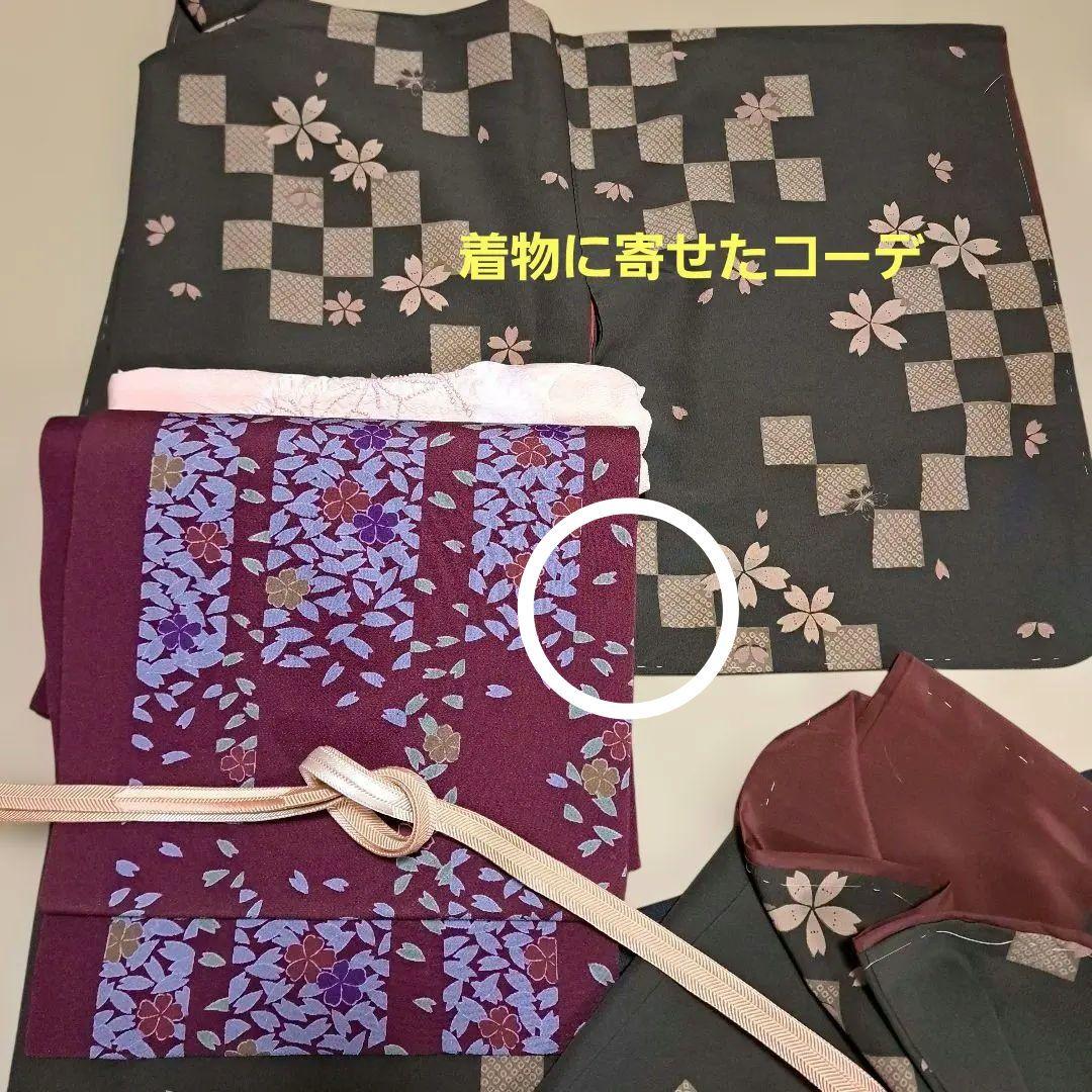 専用　洗える着物　夢工房　L　未使用　定価58000円 +袋帯、帯揚げ、帯締め