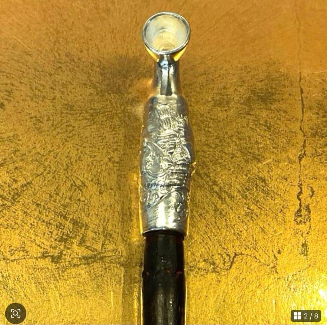 平家物語　武者図　松流軒政輝　銀刻印　煙管　キセル