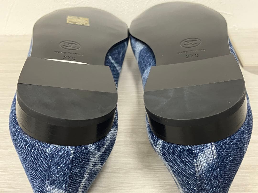 CHANEL シャネル デニム バレリーナ シューズ バレエシューズ 37C