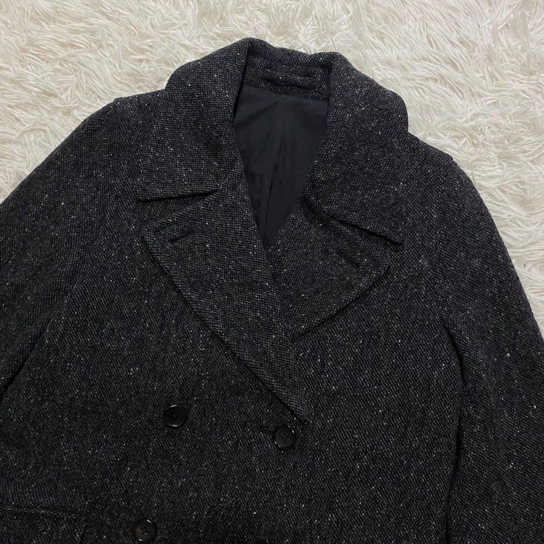 【美品】マーガレットハウエル　ダブルチェスターコート　ツイード　ロング　Sサイズ
