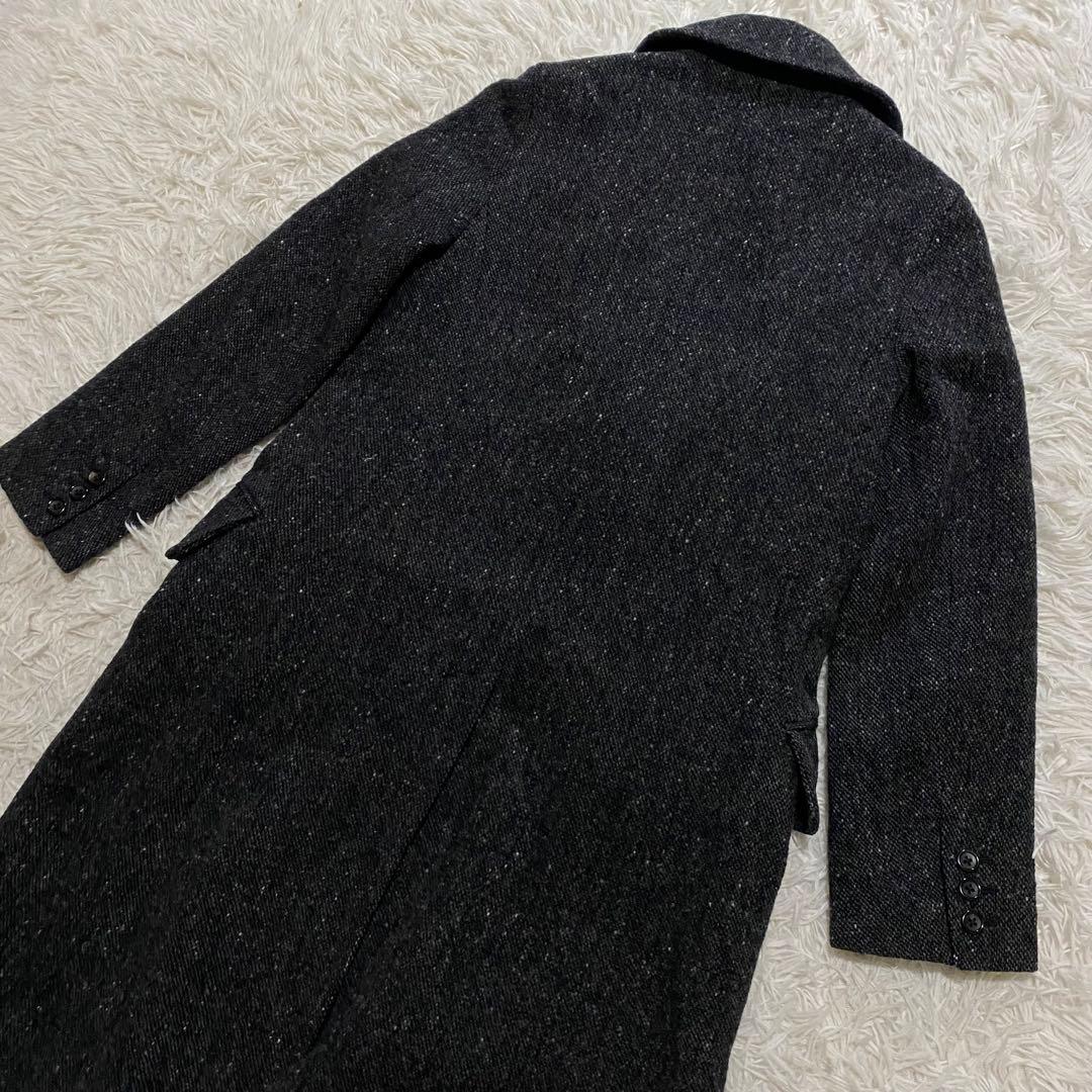 【美品】マーガレットハウエル　ダブルチェスターコート　ツイード　ロング　Sサイズ