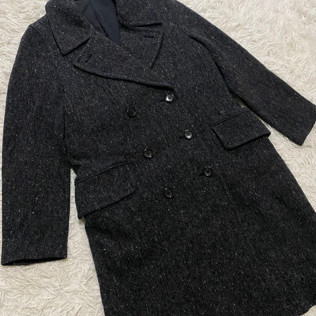 【美品】マーガレットハウエル　ダブルチェスターコート　ツイード　ロング　Sサイズ