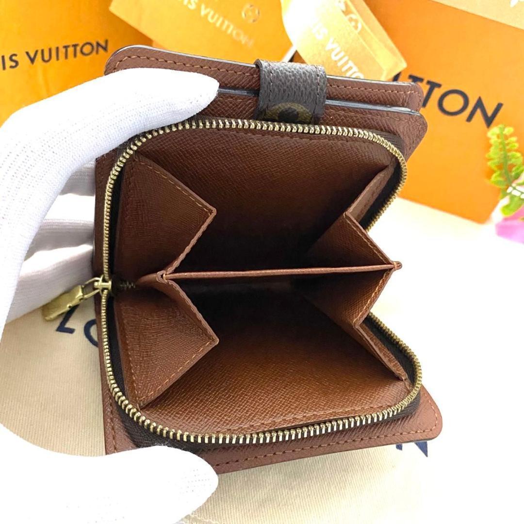 ルイ ヴィトン◎モノグラム コンパクトジップ 二つ折り財布 ラウンドファスナー