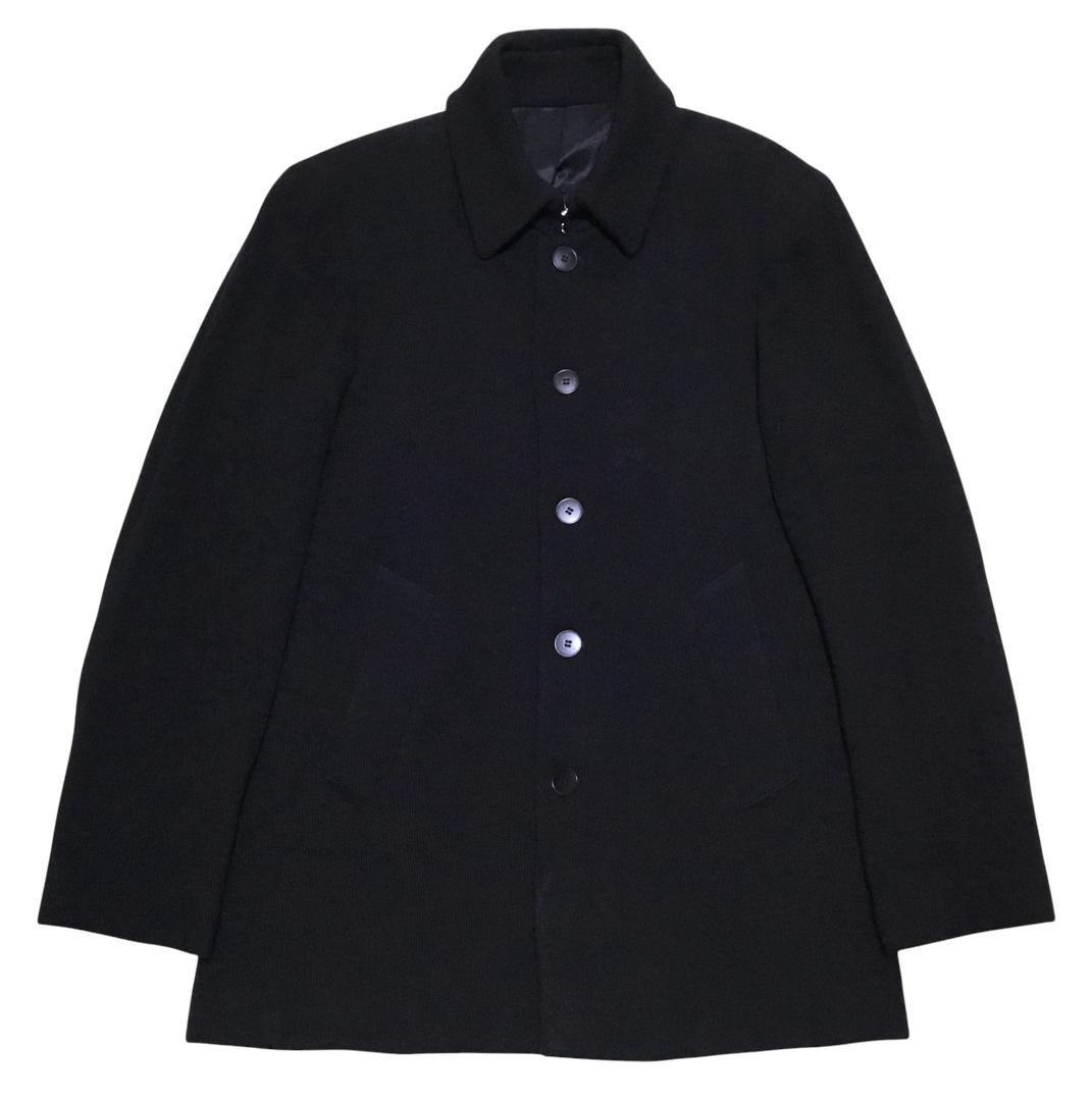 希少90sビンテージ アニエスベー フロントボタン留め 綾織り ショート丈コート