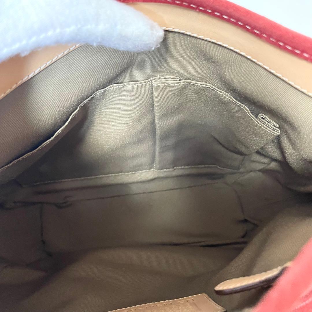 美品✨️COACH ショルダーバッグ アクセサリーポーチ スエード y2k 赤