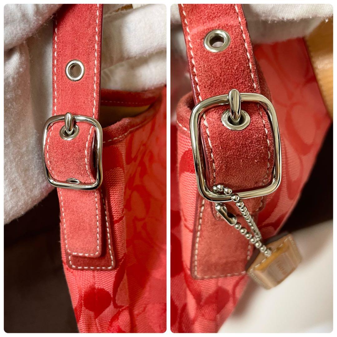 美品✨️COACH ショルダーバッグ アクセサリーポーチ スエード y2k 赤