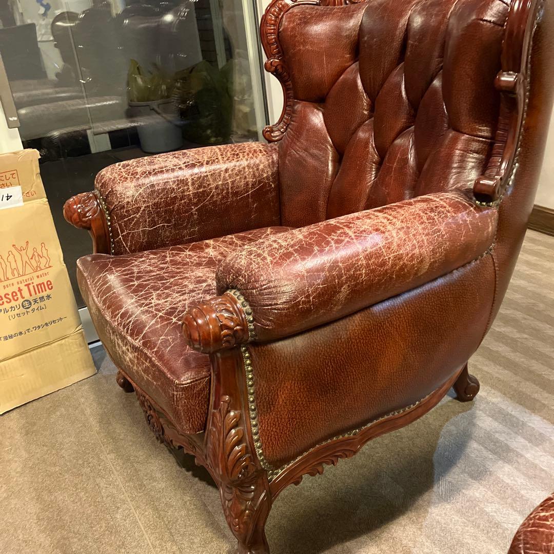 vintage 本革 バロックスタイル 椅子　②