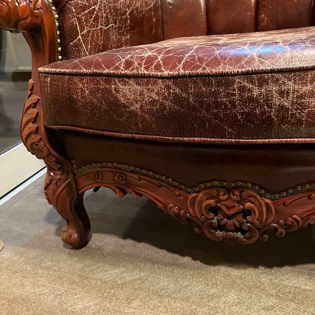 vintage 本革 バロックスタイル 椅子　②