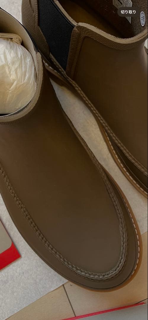 ハンター　ライトウェイトモックトゥチェルシー　レインブーツ　ライトカーキブラウン