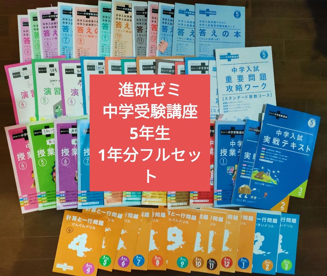 進研ゼミ 考える力プラス 中学受験講座5年生 １年分セット