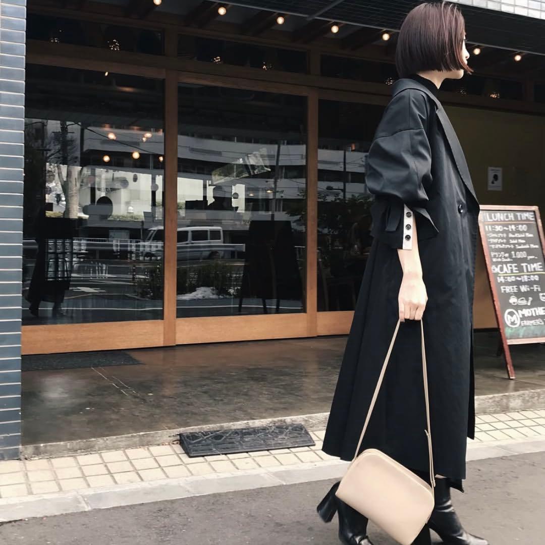 RIM.ARK ブラック トレンチコート 36