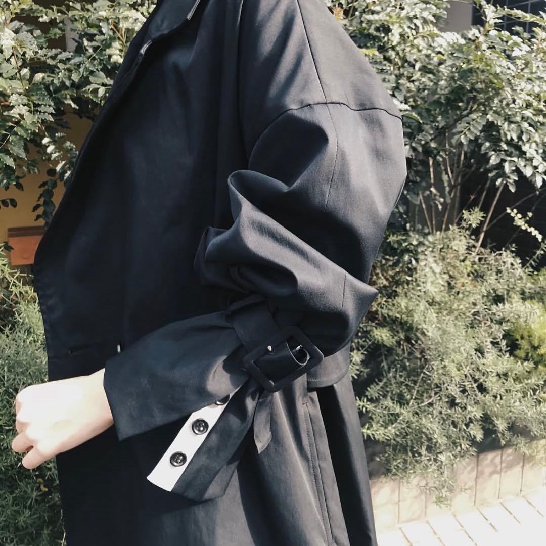 RIM.ARK ブラック トレンチコート 36