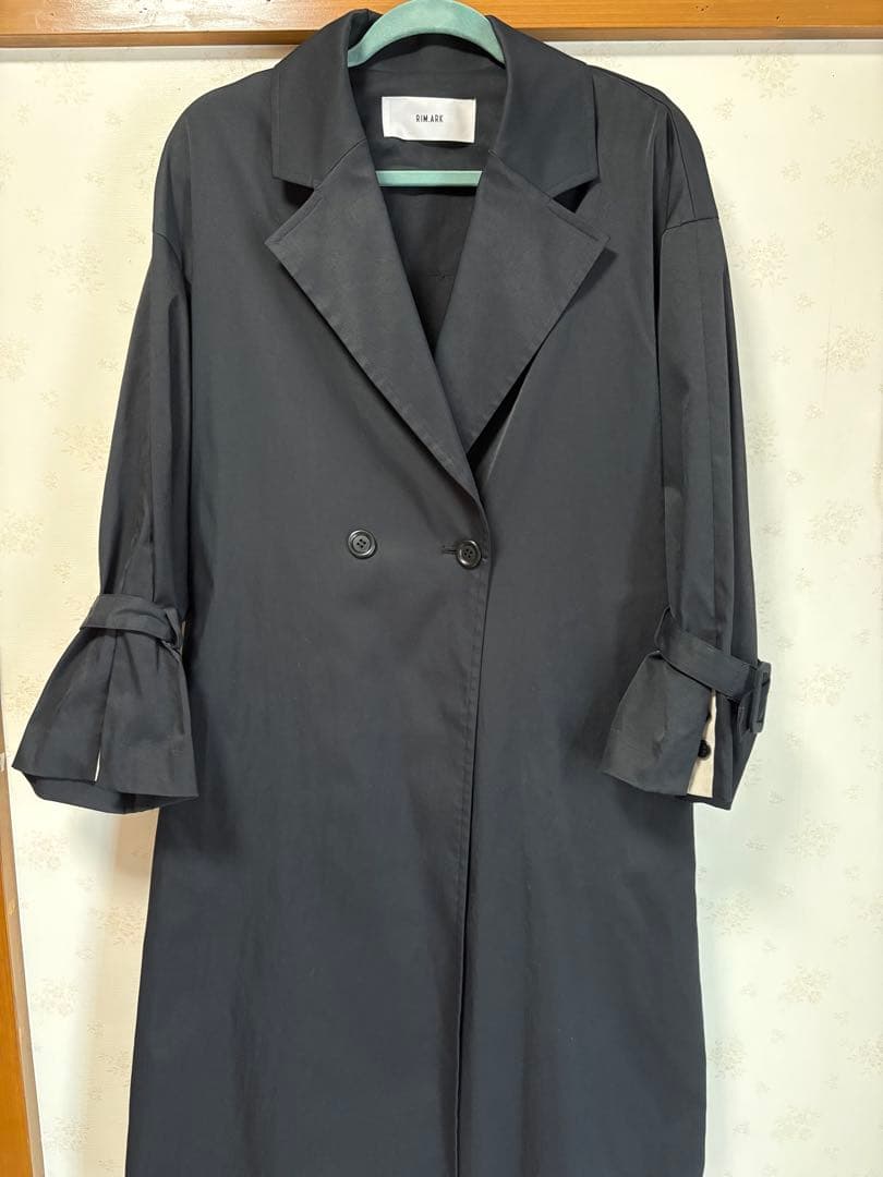 RIM.ARK ブラック トレンチコート 36