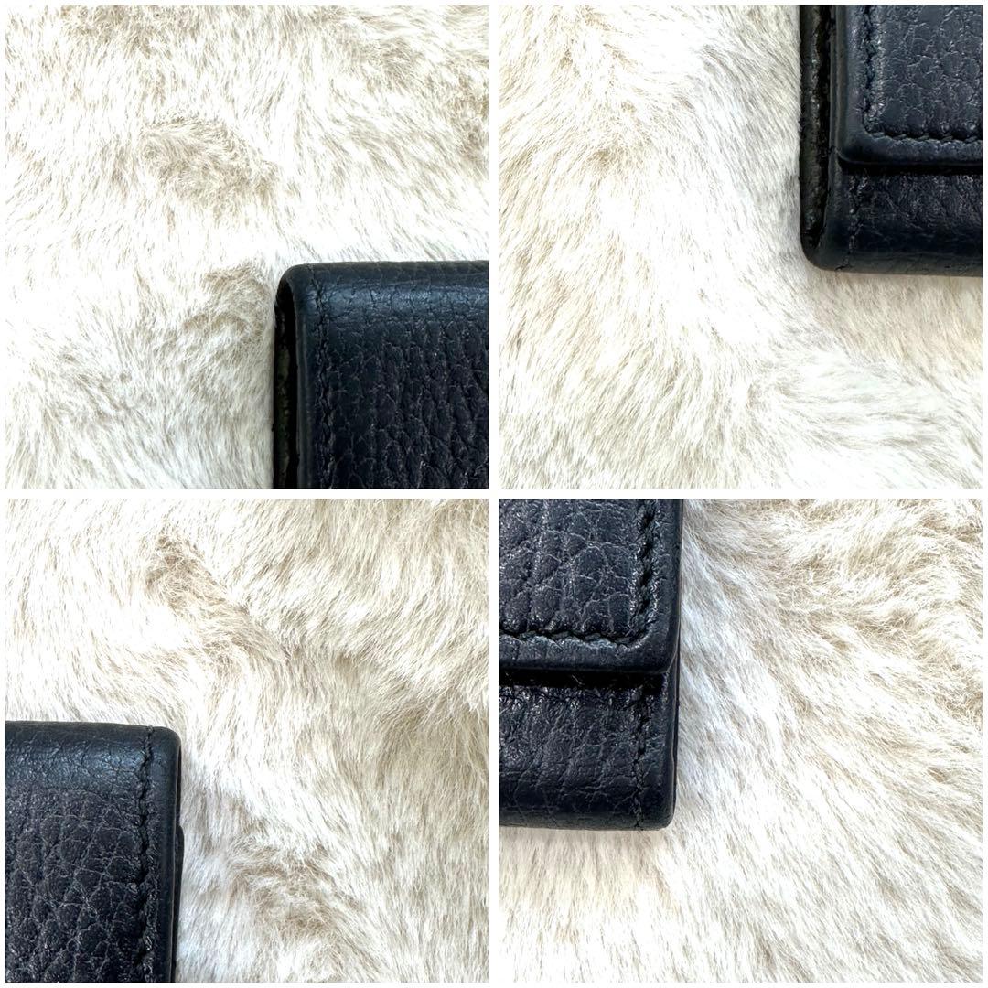 美品　GUCCI キーケース　GGマーモント　6連　ブラック　レザー