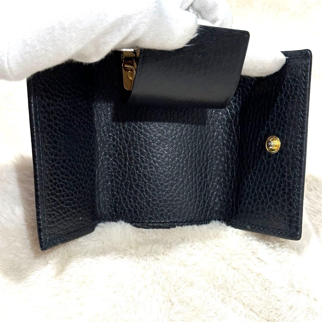 美品　GUCCI キーケース　GGマーモント　6連　ブラック　レザー