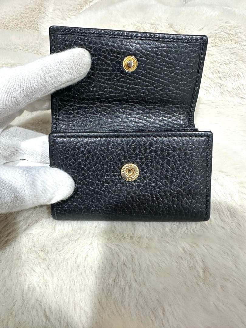 美品　GUCCI キーケース　GGマーモント　6連　ブラック　レザー