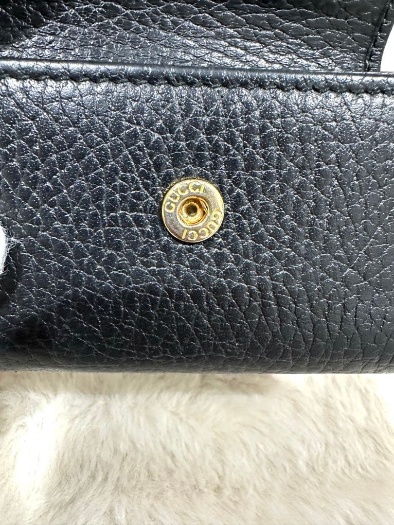 美品　GUCCI キーケース　GGマーモント　6連　ブラック　レザー