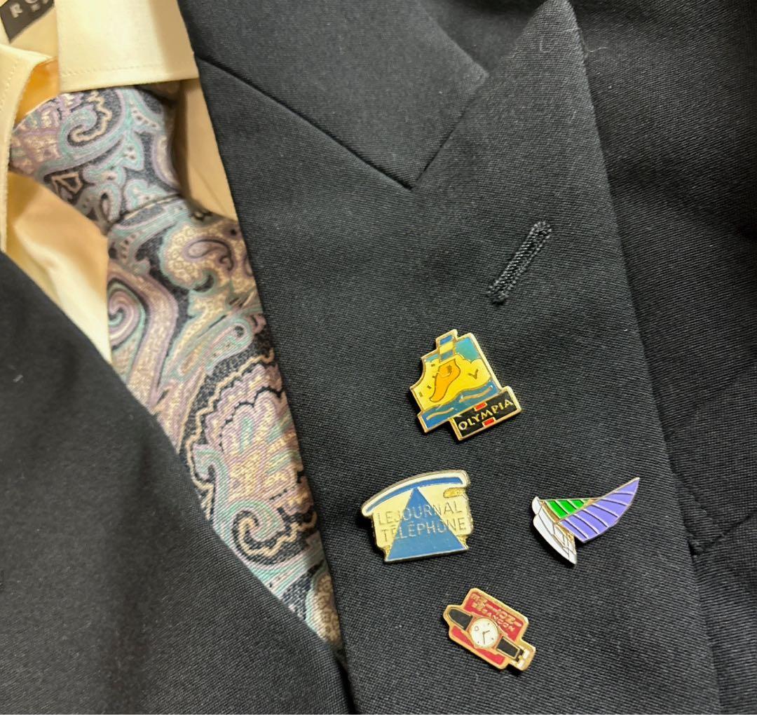 90s vintage レトロセットアップ スーツ ピンズ No.100