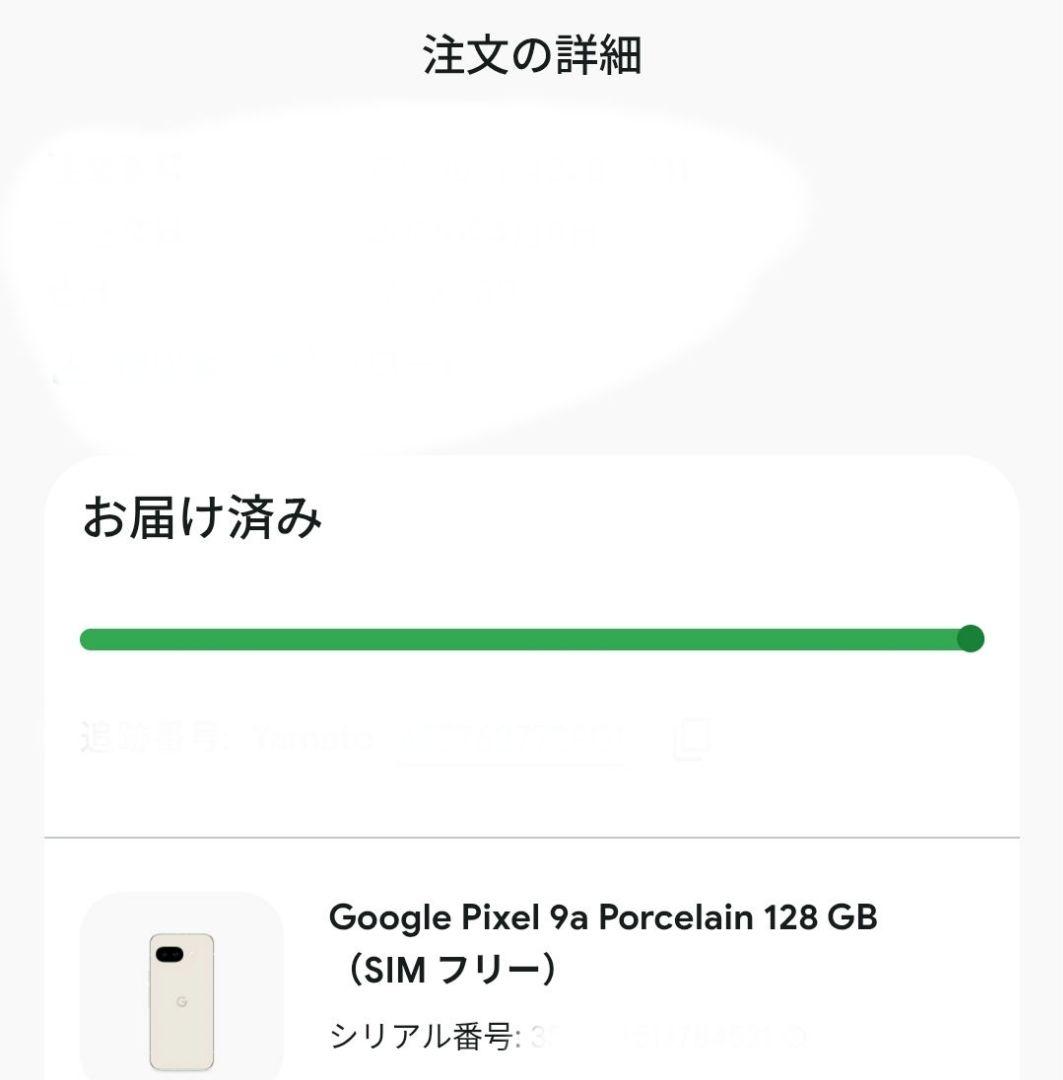 【美品】Google Pixel 9a Porcelan 箱付き