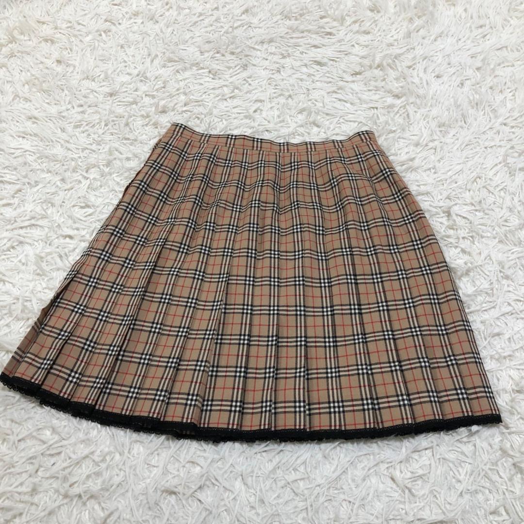 美品✨バーバリーロンドンブルーレーベル ノバチェック柄 プリーツミニスカート
