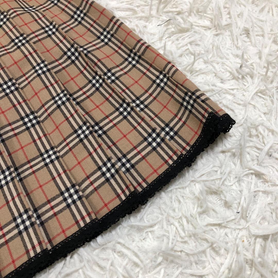 美品✨バーバリーロンドンブルーレーベル ノバチェック柄 プリーツミニスカート