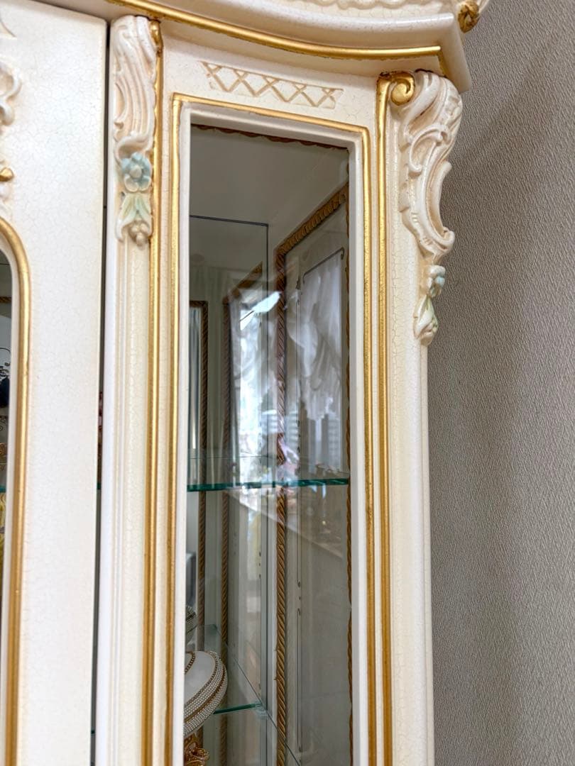 シリック　キャビネット　イタリア製家具　ロココ調　ヨーロピアン　白家具　希少