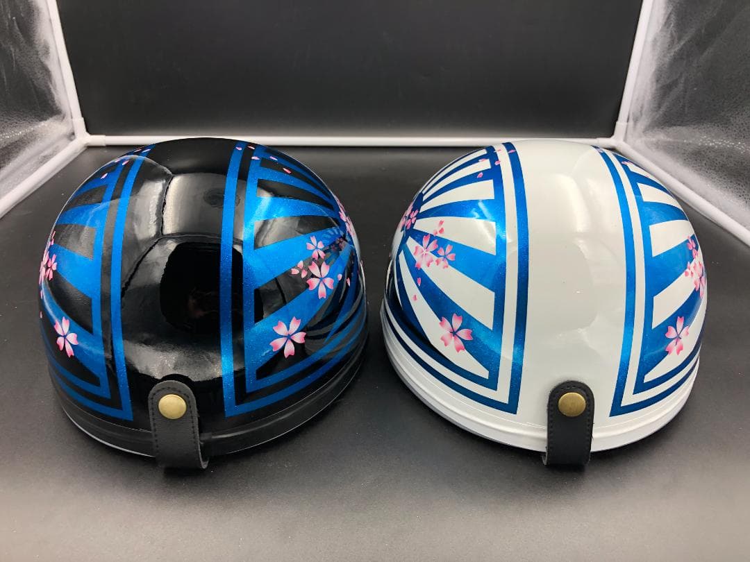 コルク半　カスタム　富士日章　三つボタンブラックホワイトブルー　ラメ　桜　セット