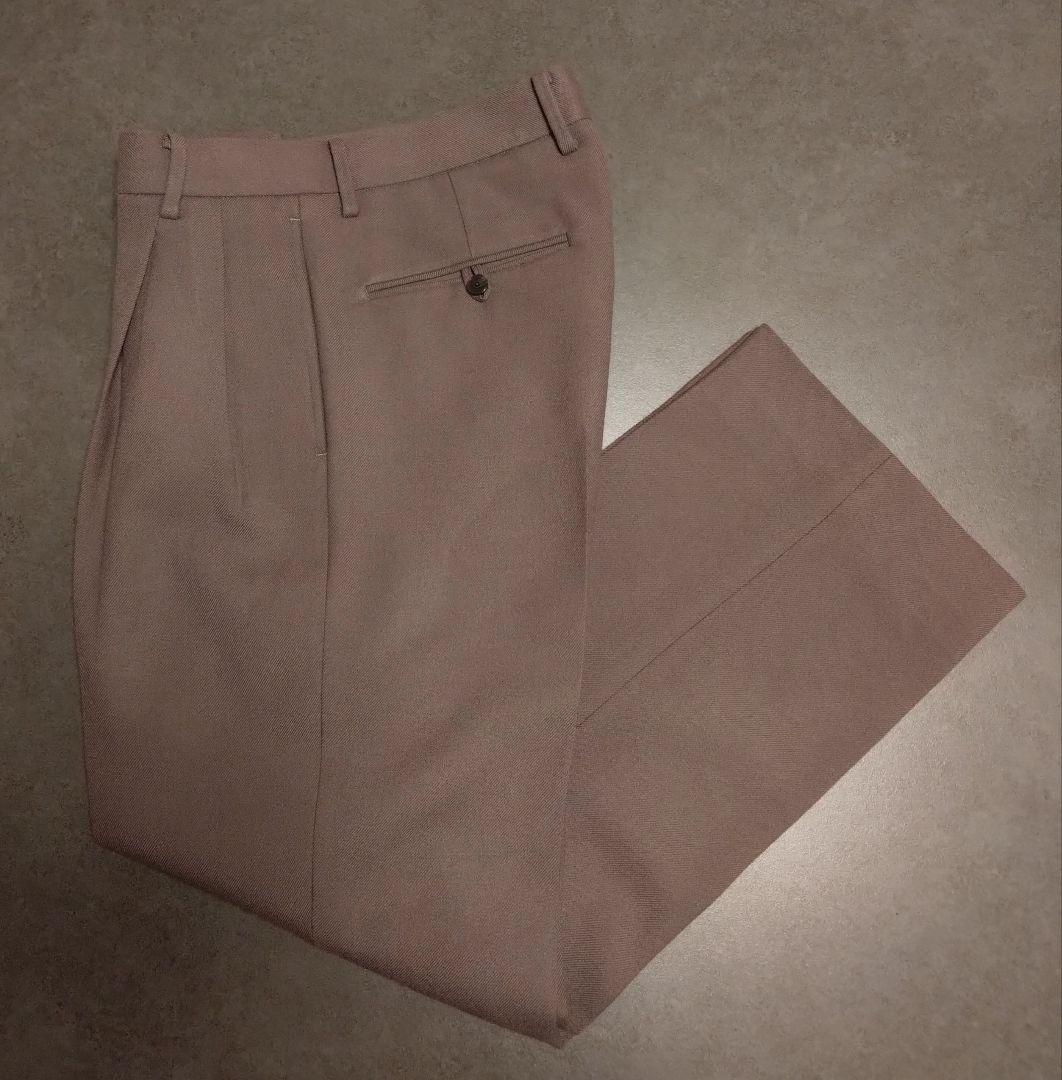 TOMORROWLANDドライウールツイル2プリーツワイドストレートバレルパンツ