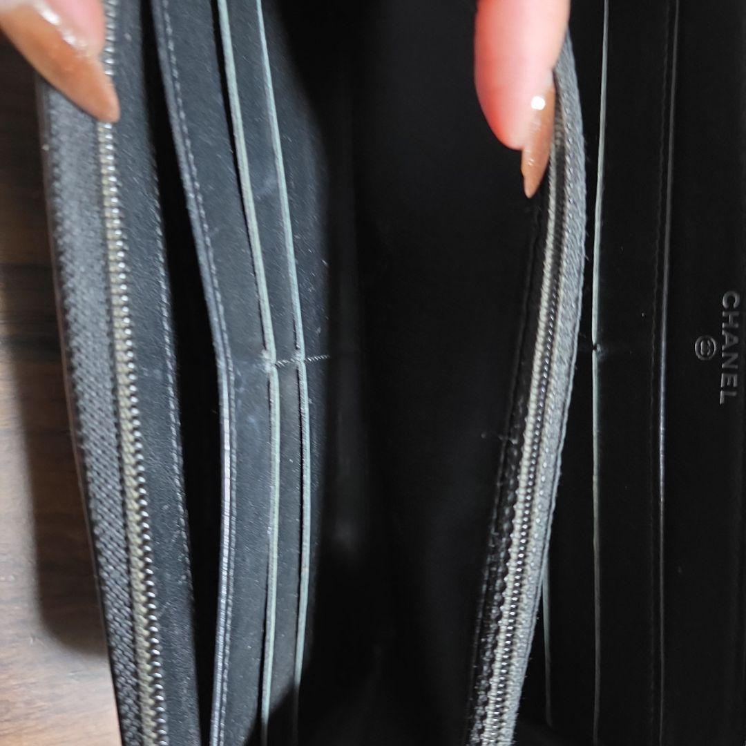 CHANEL フラワーエンボス 長財布 ブラック