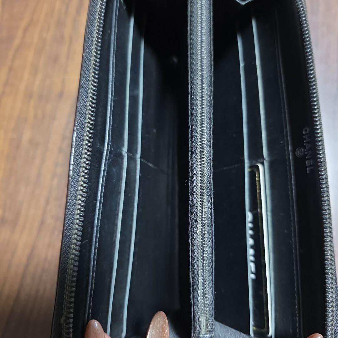 CHANEL フラワーエンボス 長財布 ブラック